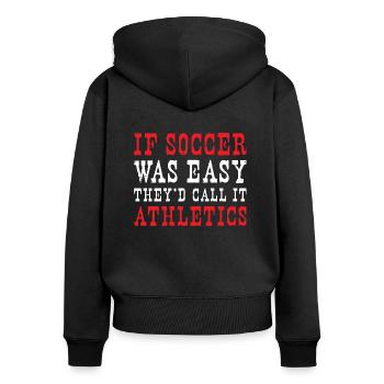 Switzerland Soccer Swiss Football Suisse Futbol - Frauen Premium Bio Zip Hoodie - Schwarz - Hinten - Julia (174cm)
