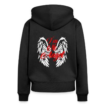 Angel Wings I'm no Angel - Women's Premium Organic Zip Hoodie - black - Back - Julia (174cm)