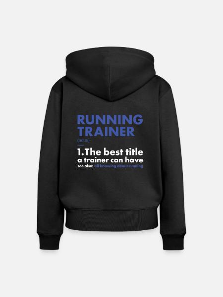 Sport Trainer Running - Frauen Premium Bio Zip Hoodie - Schwarz