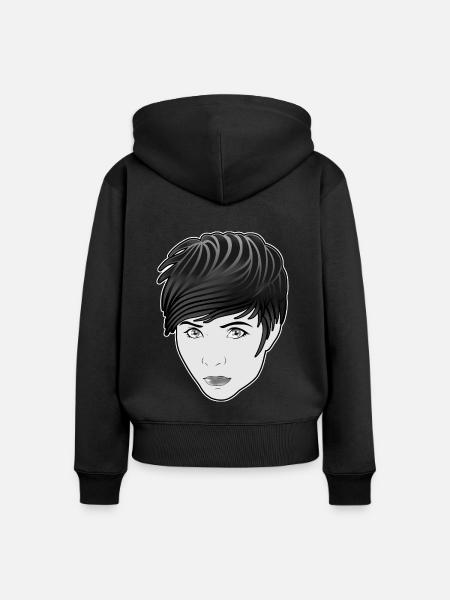 Gothic Woman im Comicstil - Frauen Premium Bio Zip Hoodie - Schwarz