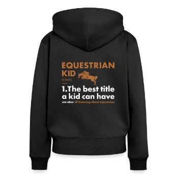 Sport Kid Definition Equestrian - Frauen Premium Bio Zip Hoodie - Schwarz - Hinten - Julia (174cm)