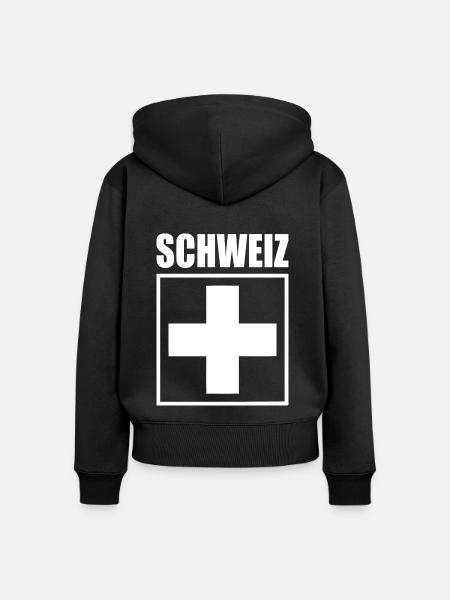 Schweiz - Frauen Premium Bio Zip Hoodie - Schwarz