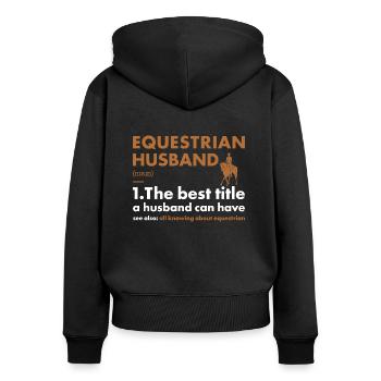 Sport Mari Définition Équestre - Sweat à capuche zippé Premium bio Femme - noir - Dos - Julia (174cm)