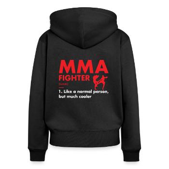Sport Fighter Definition MMA - Frauen Premium Bio Zip Hoodie - Schwarz - Hinten - Julia (174cm)