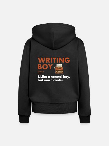 Writer Boy Definition Writing - Frauen Premium Bio Zip Hoodie - Schwarz