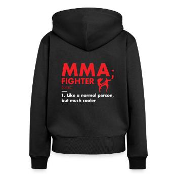 Sport Fighter Definition MMA - Frauen Premium Bio Zip Hoodie - Schwarz - Hinten - Julia (174cm)