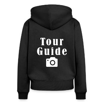 Tour Guide - Women's Premium Organic Zip Hoodie - black - Back - Julia (174cm)