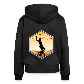 unicycle unicycle artist unicycle unicycle queen - Women's Premium Organic Zip Hoodie - black - Back - Julia (174cm)