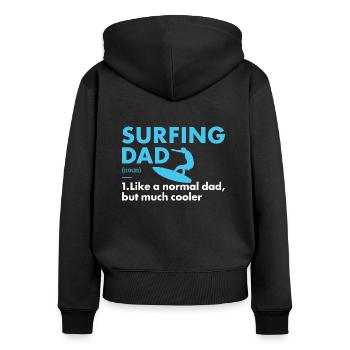 Sports Dad Surfing - Women's Premium Organic Zip Hoodie - black - Back - Julia (174cm)