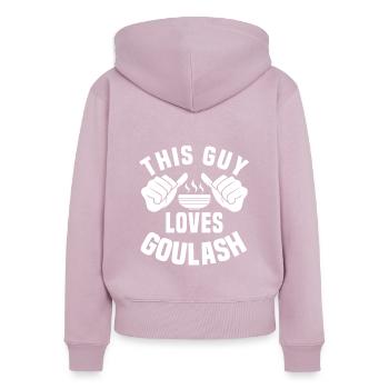Authentischer Ungarischer Gulaschliebhaber - Frauen Premium Bio Zip Hoodie - Altrosa - Hinten - Julia (174cm)