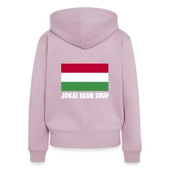 Ungarische Flagge Jokai Bohnensuppe - Frauen Premium Bio Zip Hoodie - Altrosa - Hinten - Julia (174cm)