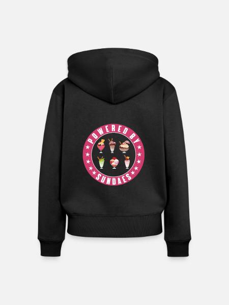 Angetrieben Von Eisbechern - Frauen Premium Bio Zip Hoodie - Schwarz