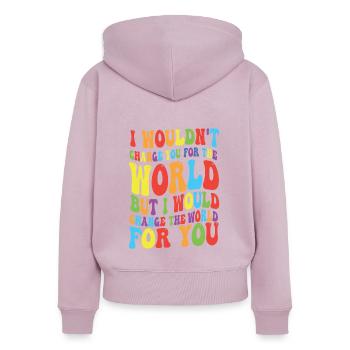 Autismus - Frauen Premium Bio Zip Hoodie - Altrosa - Hinten - Julia (174cm)