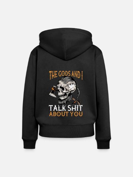 Lustiges Wikinger T-shirt - Frauen Premium Bio Zip Hoodie - Schwarz