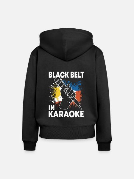 Philippinisches Karaoke Design - Frauen Premium Bio Zip Hoodie - Schwarz