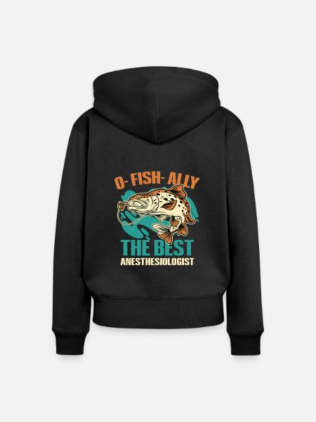 Angler Anästhesist - Frauen Premium Bio Zip Hoodie - Schwarz