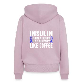 Insulin Und Kaffee - Frauen Premium Bio Zip Hoodie - Altrosa - Hinten - Julia (174cm)