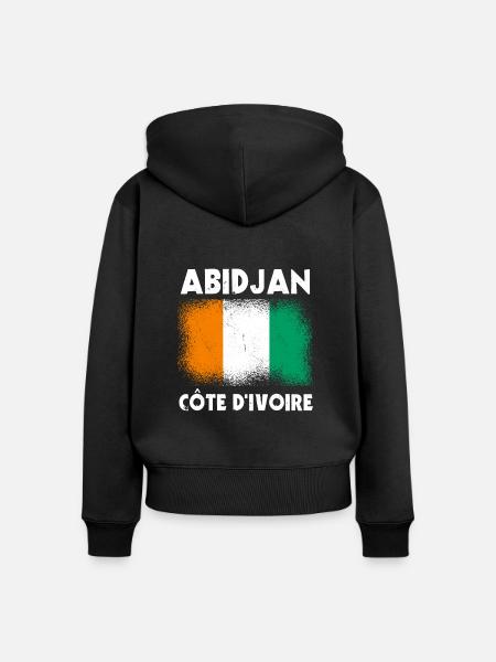 Abidjan Elfenbeinküste - Frauen Premium Bio Zip Hoodie - Schwarz