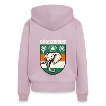 Karte Mit Der Flagge Der Elfenbeinküste, - Frauen Premium Bio Zip Hoodie - Altrosa - Hinten - Julia (174cm)