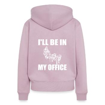 Dog Sled Gift - Women's Premium Organic Zip Hoodie - dusky pink - Back - Julia (174cm)