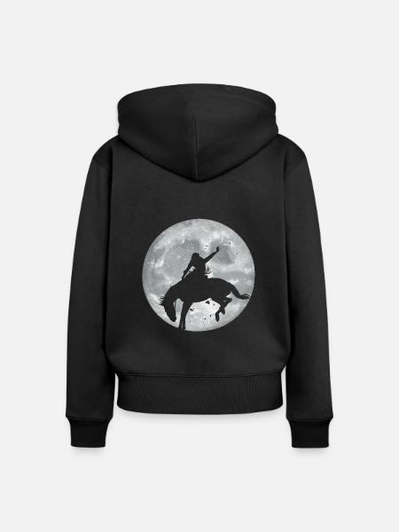 Rodeo Reiter Geschenk - Frauen Premium Bio Zip Hoodie - Schwarz