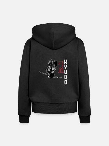 Kyudo - Frauen Premium Bio Zip Hoodie - Schwarz