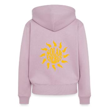 Énergie solaire - Sweat à capuche zippé Premium bio Femme - rose poudré - Dos - Julia (174cm)