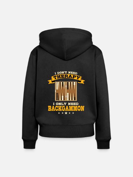 Backgammon Therapie - Frauen Premium Bio Zip Hoodie - Schwarz