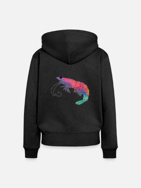 Garnele - Frauen Premium Bio Zip Hoodie - Schwarz