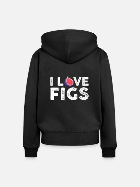 Ich Liebe Feigen - Frauen Premium Bio Zip Hoodie - Schwarz