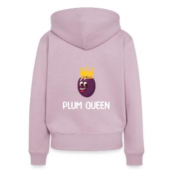 Plum Queen - Women's Premium Organic Zip Hoodie - dusky pink - Back - Julia (174cm)