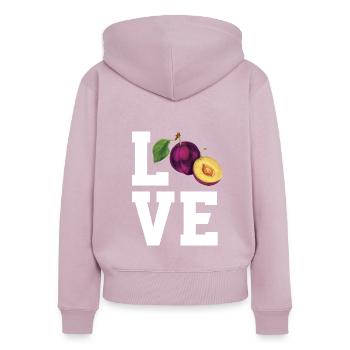 Dear plums - Women's Premium Organic Zip Hoodie - dusky pink - Back - Julia (174cm)