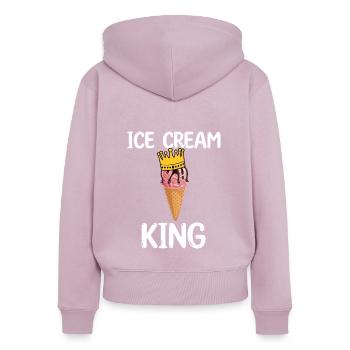Roi des glaces - Sweat à capuche zippé Premium bio Femme - rose poudré - Dos - Julia (174cm)