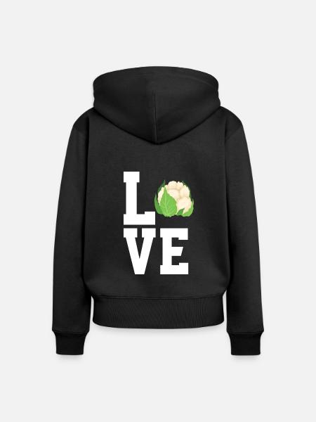 Blumenkohl Liebhaber - Frauen Premium Bio Zip Hoodie - Schwarz