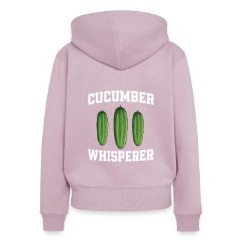 Chuchoteur de concombre - Sweat à capuche zippé Premium bio Femme - rose poudré - Dos - Julia (174cm)