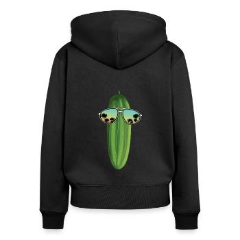 Cucumber - Women's Premium Organic Zip Hoodie - black - Back - Julia (174cm)