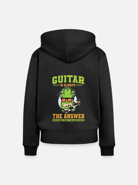 Kopfsalat Gitarre - Frauen Premium Bio Zip Hoodie - Schwarz