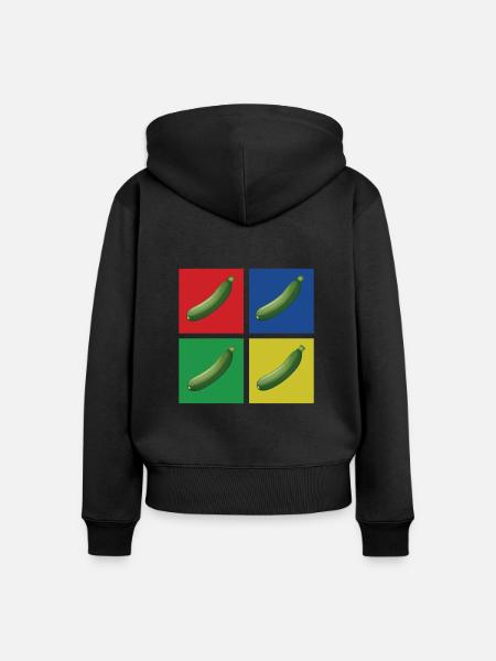 Zucchini - Frauen Premium Bio Zip Hoodie - Schwarz