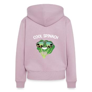 Cooler Spinat - Frauen Premium Bio Zip Hoodie - Altrosa - Hinten - Julia (174cm)