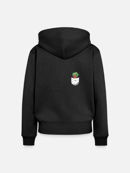 Radieschen Hemdtasche - Frauen Premium Bio Zip Hoodie - Schwarz