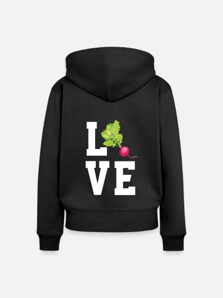 Ich LIebe Radieschen - Frauen Premium Bio Zip Hoodie - Schwarz