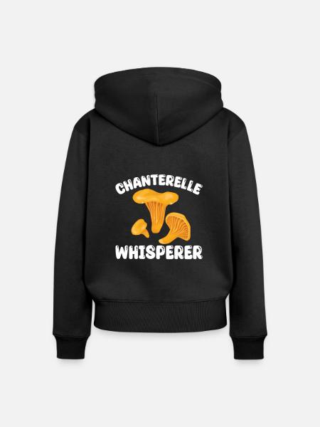 Pfifferling Flüsterer - Frauen Premium Bio Zip Hoodie - Schwarz