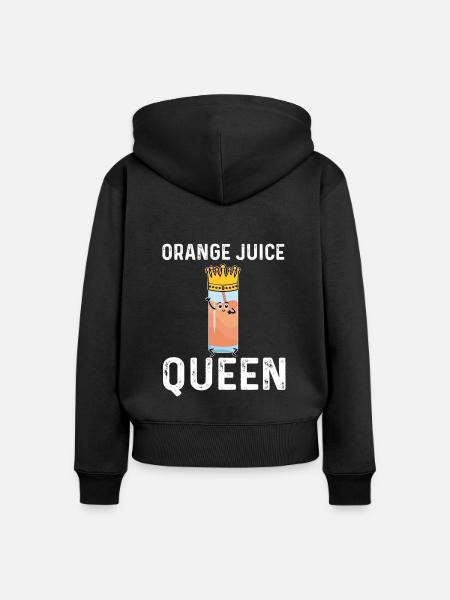 Orangensaft Königin - Frauen Premium Bio Zip Hoodie - Schwarz