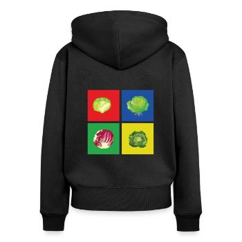 Kohl - Frauen Premium Bio Zip Hoodie - Schwarz - Hinten - Julia (174cm)