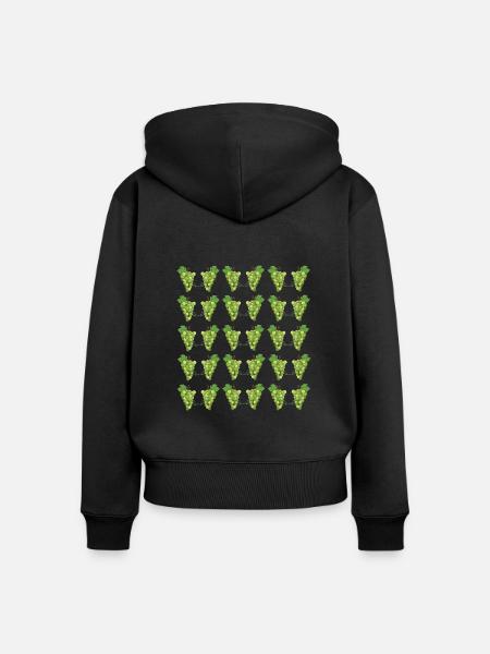 Grüne Trauben - Frauen Premium Bio Zip Hoodie - Schwarz