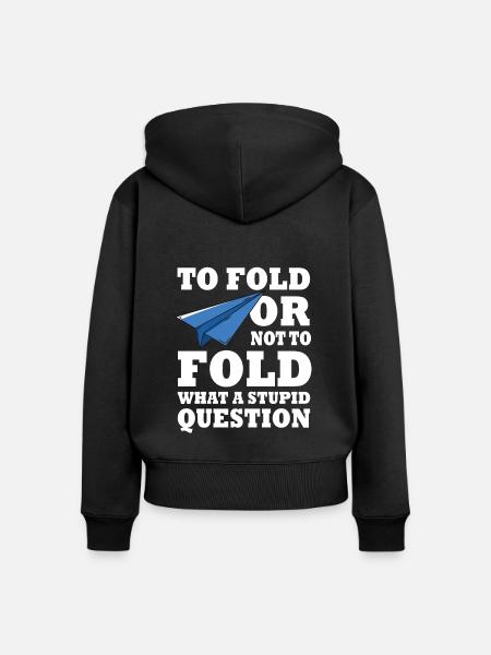 Papierflieger Geschenk - Frauen Premium Bio Zip Hoodie - Schwarz
