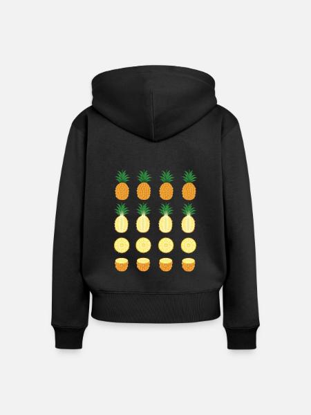 Ananas - Frauen Premium Bio Zip Hoodie - Schwarz