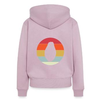 Papaya - Frauen Premium Bio Zip Hoodie - Altrosa - Hinten - Julia (174cm)