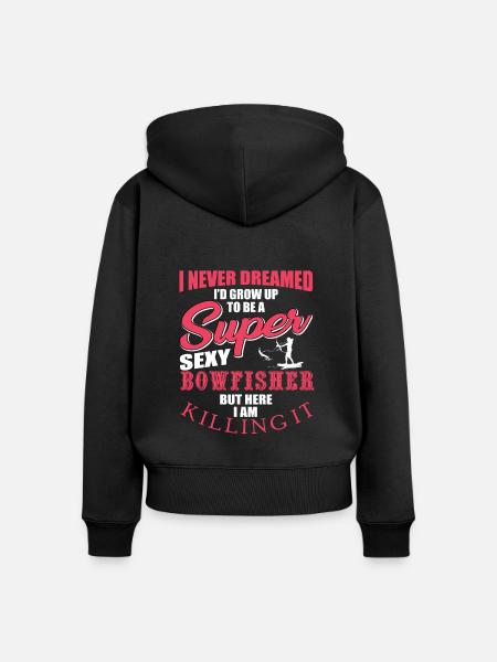 Bogenfischer - Frauen Premium Bio Zip Hoodie - Schwarz
