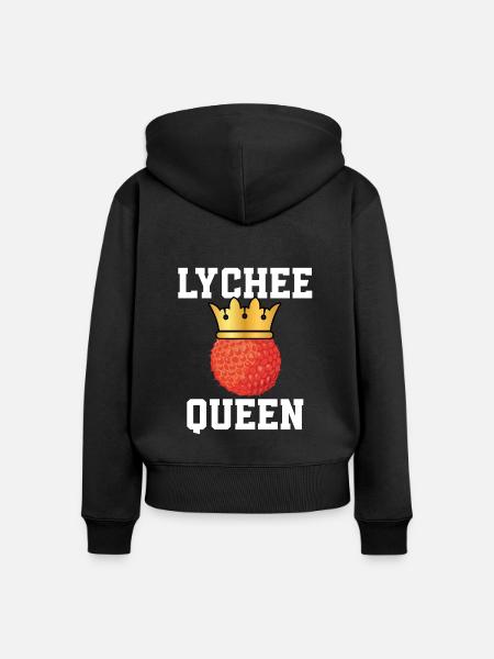 Litschi Königin - Frauen Premium Bio Zip Hoodie - Schwarz